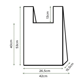 Plastic T-Shirt Bag 70% Recycled Pink 42x53cm 50µm (40 Units) 