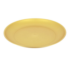 Reusable Plate Durable PP Mineral Gold Ø27,5cm (54 Units)